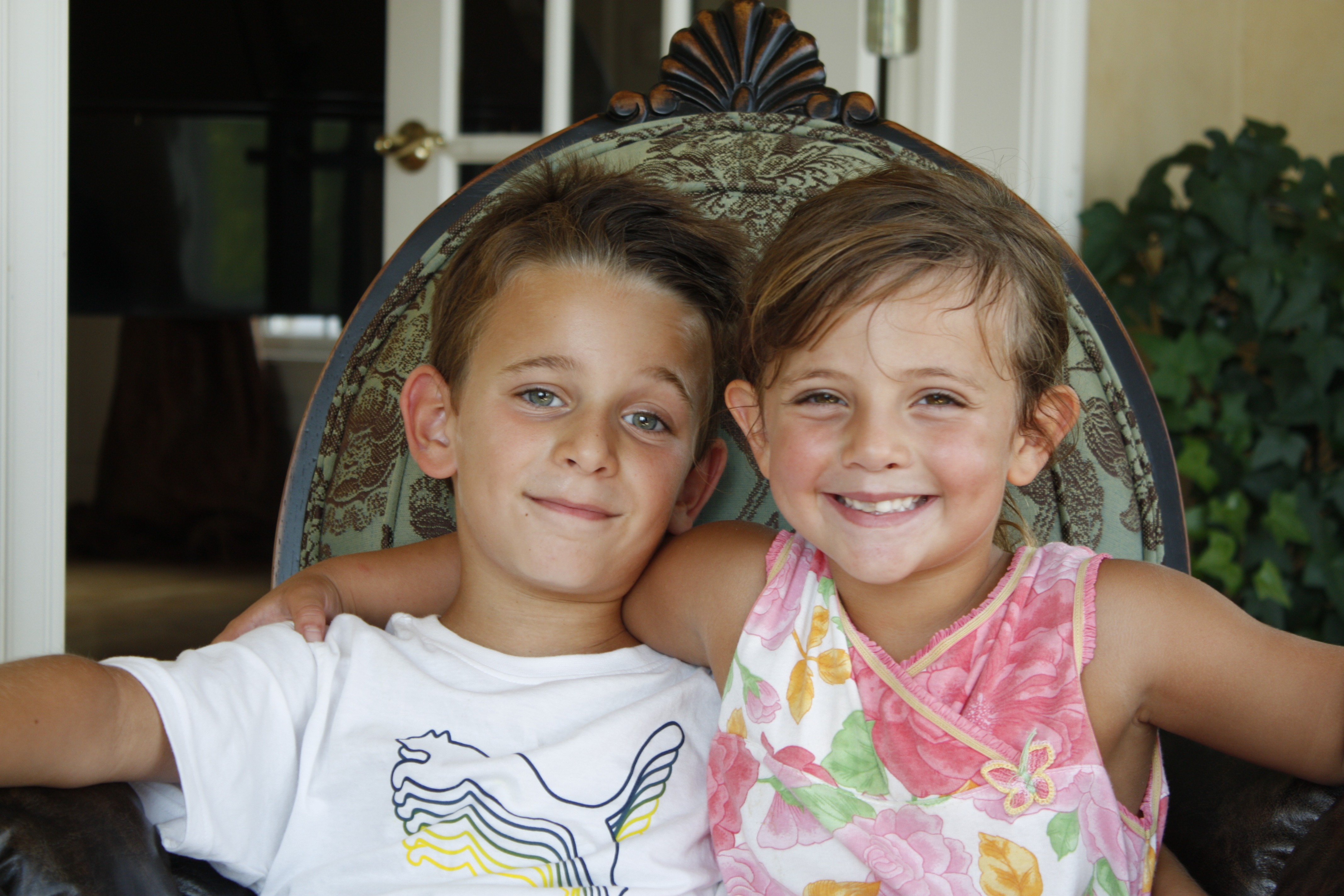 Our young chefs, AJ and Gigi