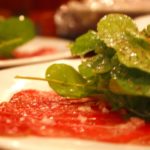 Tuna Carpaccio with Arugula Salad and Caper Vinaigrette