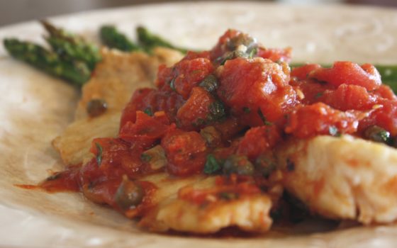 Sicilian Tilapia with Roasted Lemon Asparagus