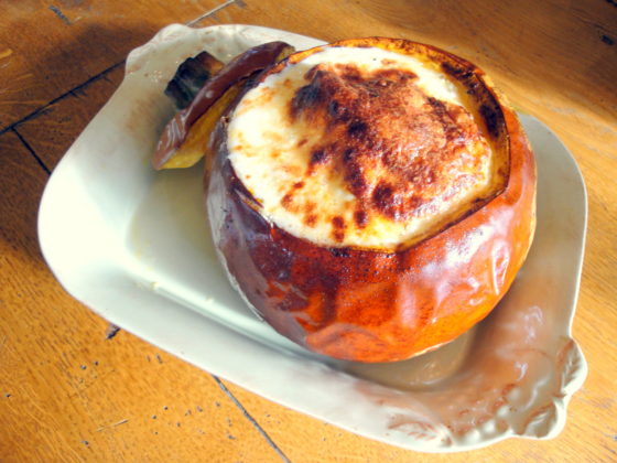 Roast Pumpkin with Cheese Fondue