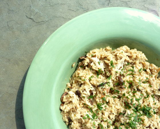 Wild Mushroom and Chicken Risotto