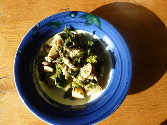 Sunday Fireside Dinner: Sweet Sausage and Broccoli Rabe with Potatoes