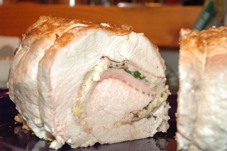 Lemon and Prosciutto Stuffed Pork Loin and Broccolini