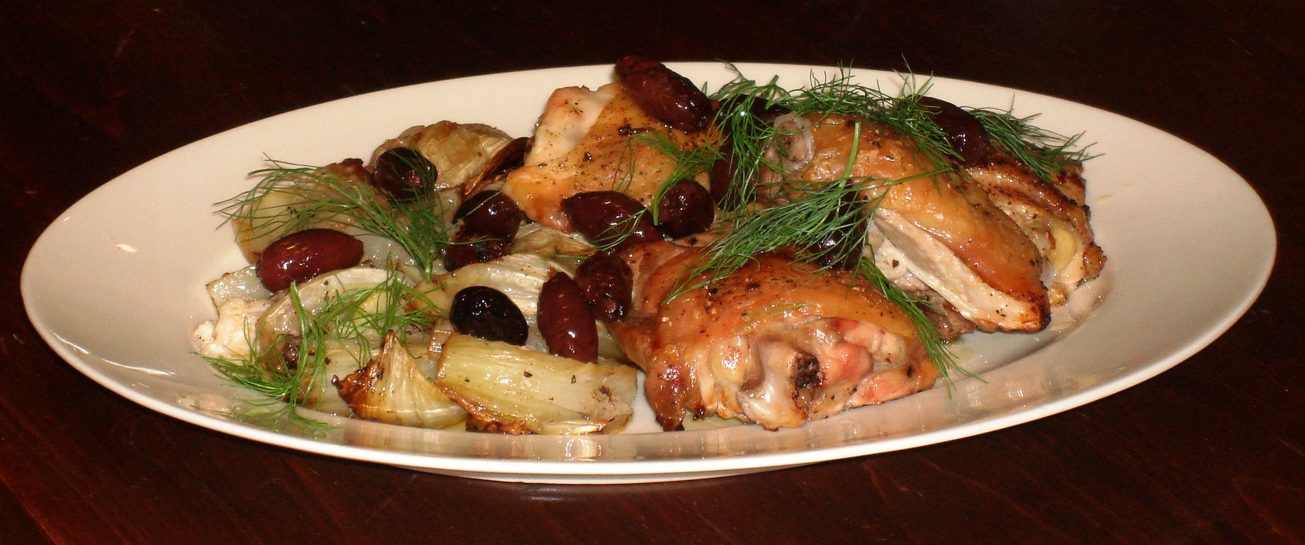 Roasted chicken with fennel