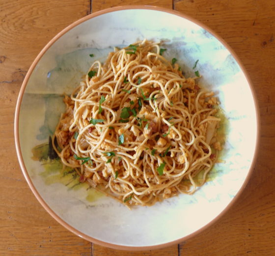 Pasta with Cauliflower, Pancetta and Anchovies