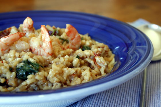 Shrimp, Spinach and Sun-dried Tomato Risotto