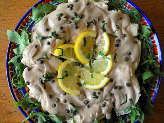 In Celebration of Ferragosto:  Wine Poached Chicken Tonnato