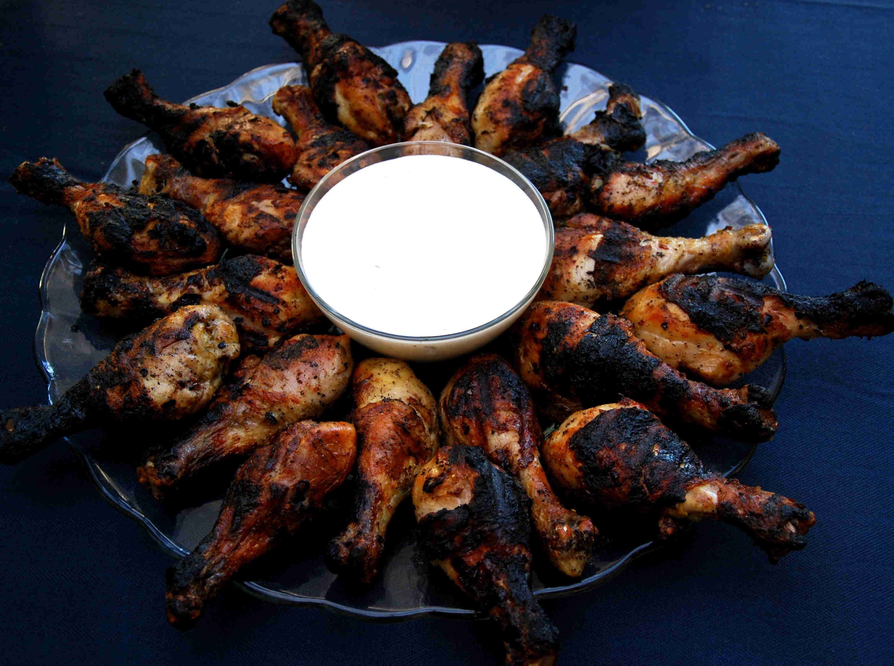 Grilled spicy chicken drumsticks