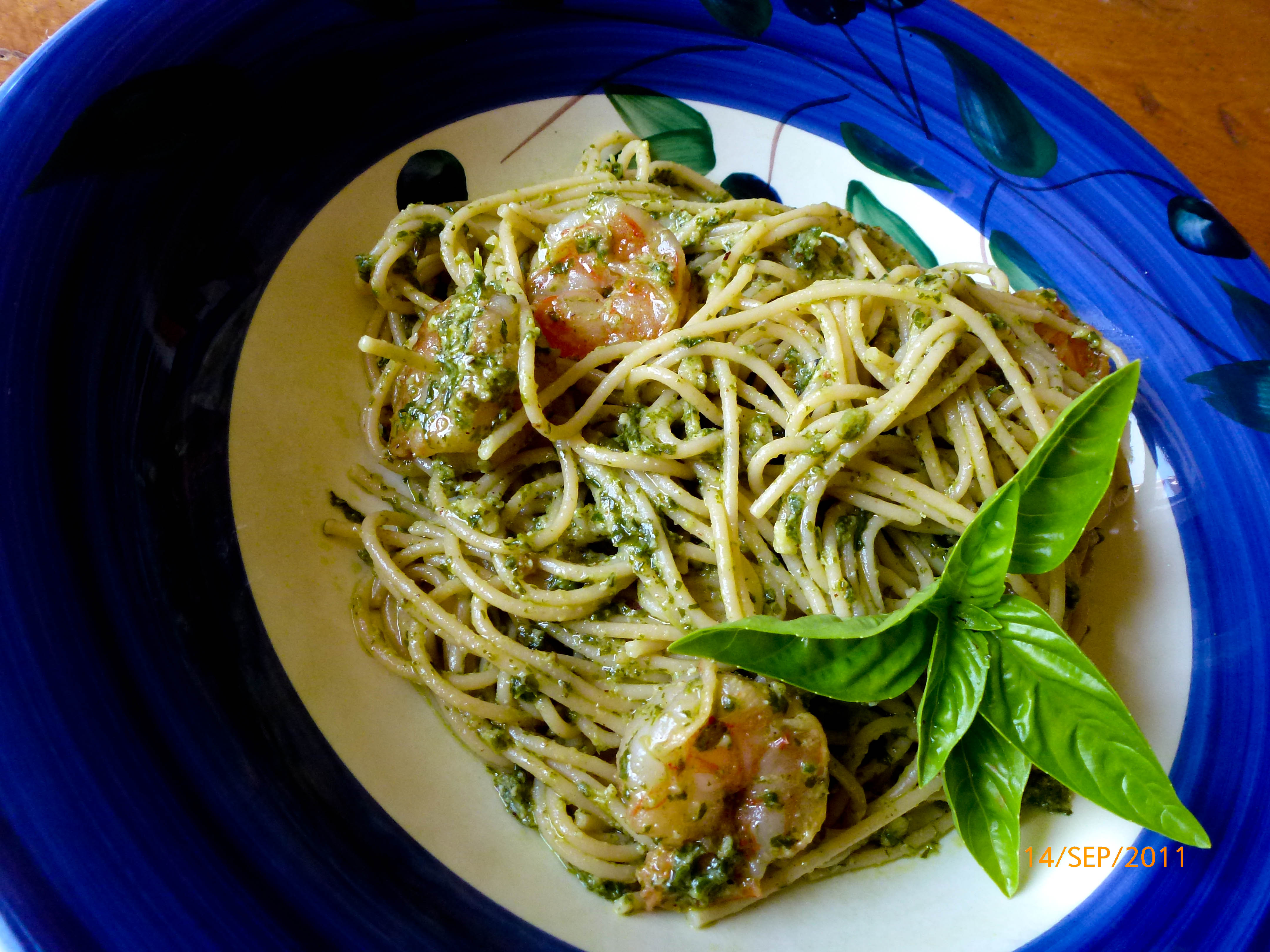Pasta with Shrimp and Arugula Pesto (1 of 1)