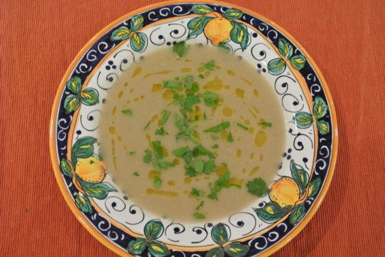 Roasted Celery Root and Chestnut Soup