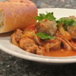 Clam, squid, fennel and sausage stew (Vongole, calamari, finocchio, salsiccia guazzetto)