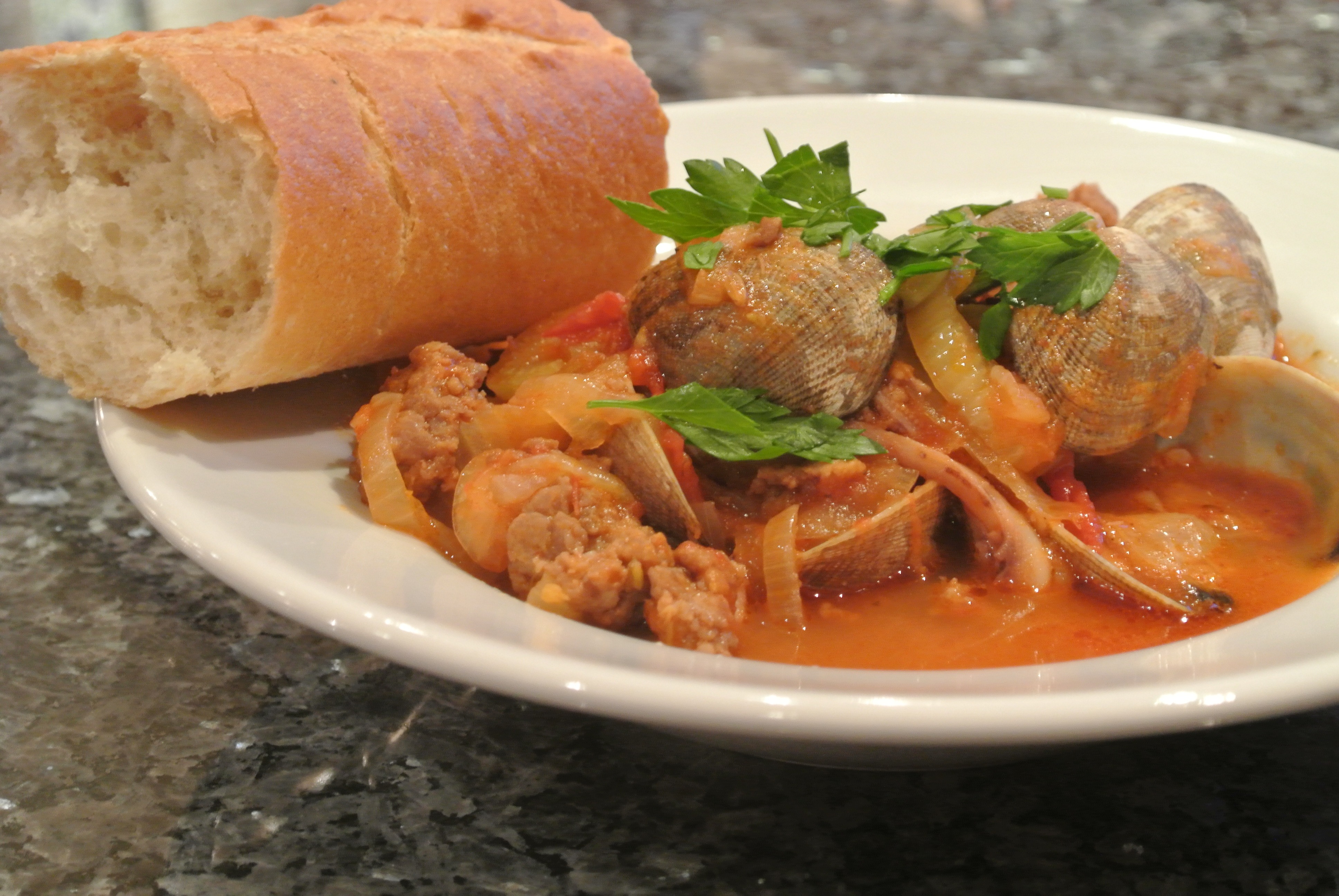 Clam, fennel, sausage and squid guazzetto