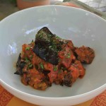 Pollo con melanzane (Chicken with eggplant, tomatoes and pancetta)