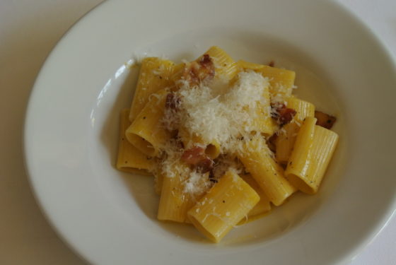 Rigatoni alla Carbonara from Rome’s Trattoria Sorra Lella
