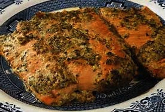 Debra’s My Italian Garden: Planked Mustard Pepper Salmon