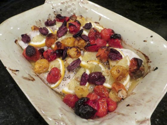 #HealthyItalian: Roasted Fish with Cherry Tomatoes and Meyer Lemon