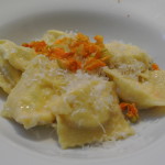 Zucchini blossom and ricotta agnolotti (Agnolotti di fiore di zucca e ricotta)