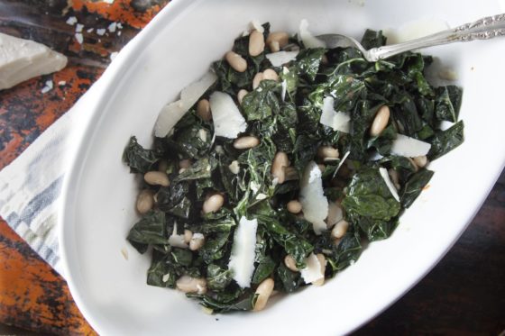 Yup, Another Kale Recipe: Sautéed Kale and Cannellini Beans with Shaved Parmigiano
