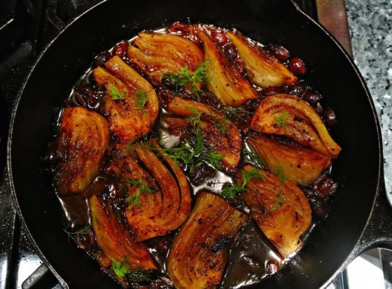 Caramelized and braised fennel
