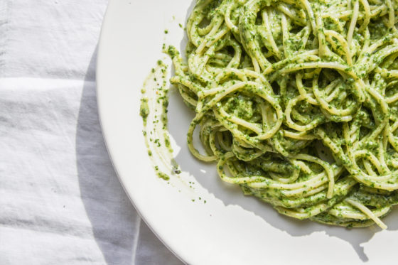 A Summer’s Riff on Pesto: Arugula, Basil and Walnut Pesto