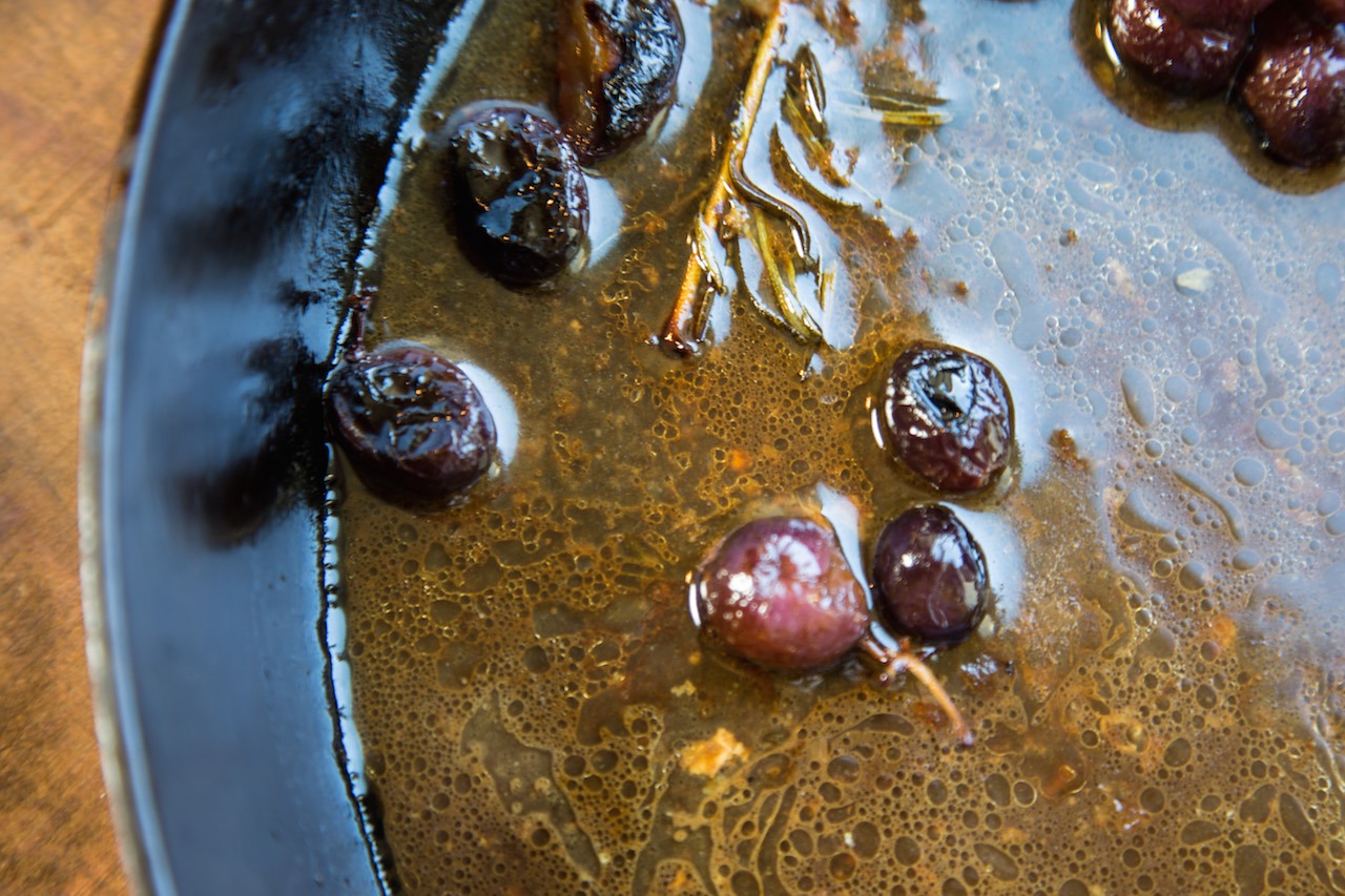 Roast Chicken with Grapes and Shallots | OurItalianTable.com