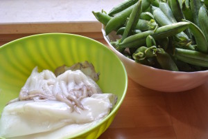 Fresh seppie and peas