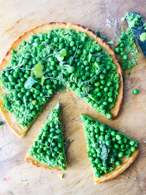 Farinata with Pea Pesto | OurItalianTable.com