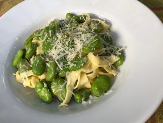 Fresh Pasta with Fava Beans and Pecorino Cheese