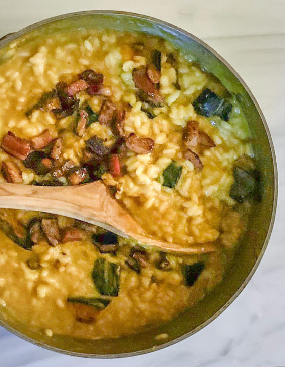 Finished dish - kabocha squash risotto