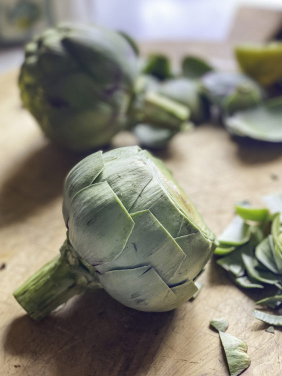 Prepping artichokes | OurItalianTable.com