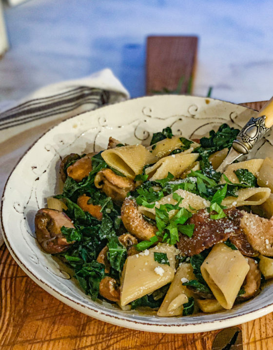 Kale and Roasted Mushroom Pasta