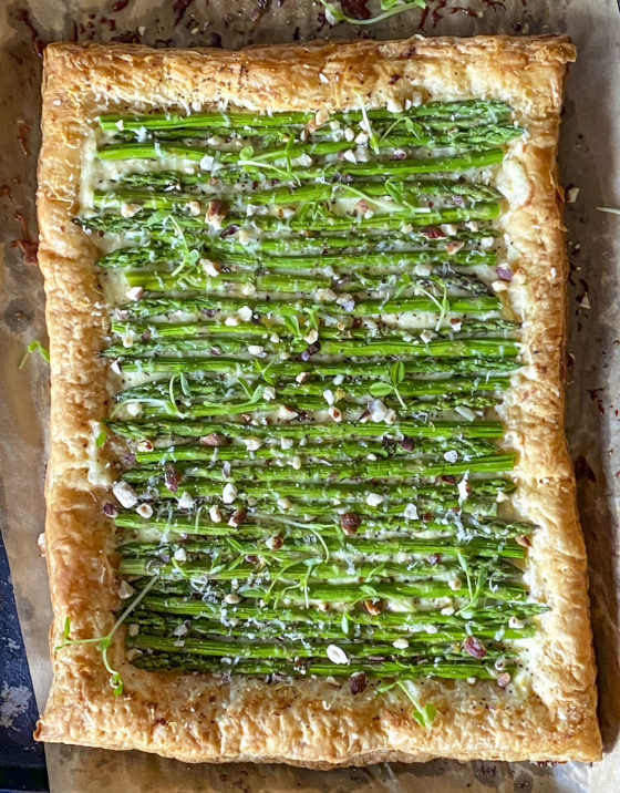 Asparagus Ricotta Tart (and COOKBOOKS ARE HERE!)