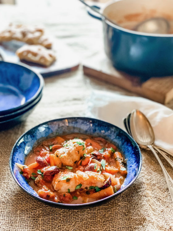 A Sicilian-influenced Monkfish Brodetto