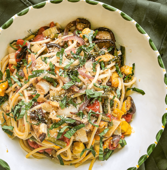Gatherings at last: Pasta Primavera with Roasted Vegetables