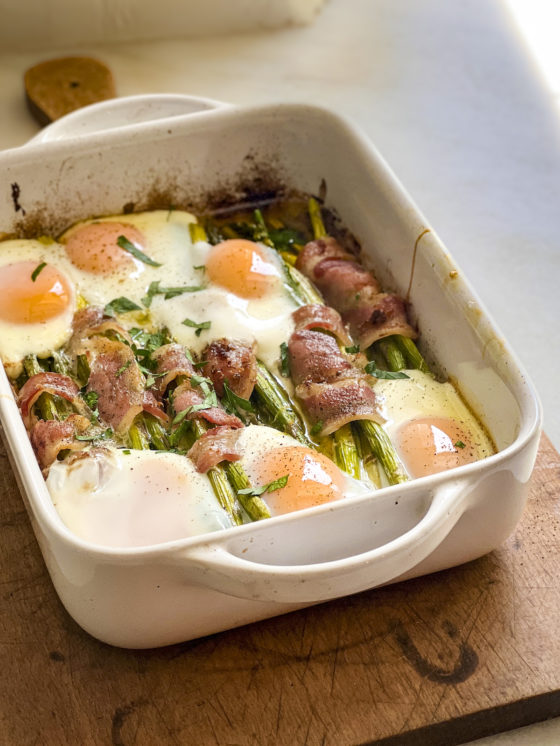 Pancetta-wrapped Asparagus with Eggs