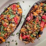 Vegetarian Stuffed eggplant photo