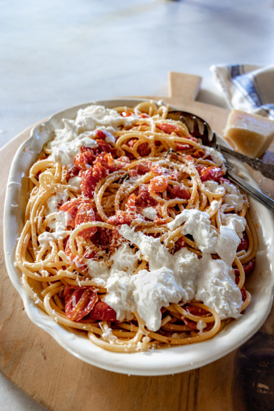 Burst Tomato Pasta with Creamy Burrata